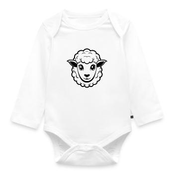 Süßes Schafsgesicht - Baby Bio-Langarm-Body - Weiß - Vorne