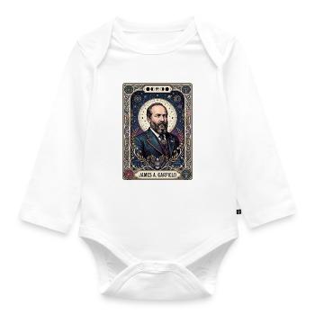 James A Tarot Card - Organic Longsleeve Baby Bodysuit - white - Front