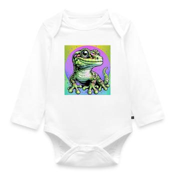 Gecko - Organic Longsleeve Baby Bodysuit - white - Front
