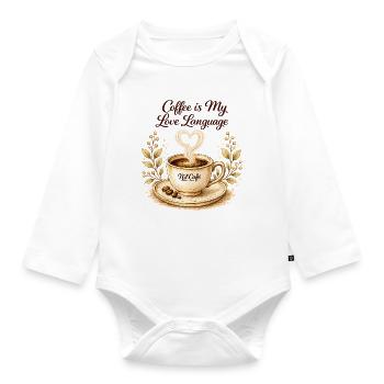 coffe_ist_my_live_language - Organic Longsleeve Baby Bodysuit - white - Front