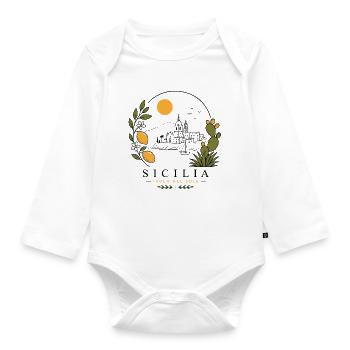 Sizilien Küstenidylle - Baby Bio-Langarm-Body - Weiß - Vorne