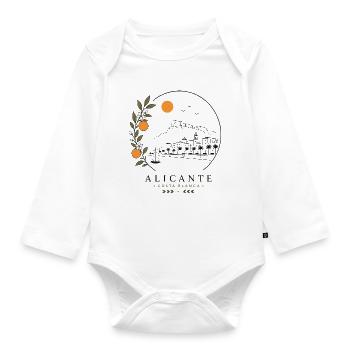 Alicante Küste - Baby Bio-Langarm-Body - Weiß - Vorne