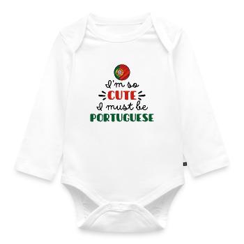 Ich bin so süß, ich muss Portugiesin sein. - Baby Bio-Langarm-Body - Weiß - Vorne