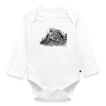 Fighting tigers - Organic Longsleeve Baby Bodysuit - white - Front
