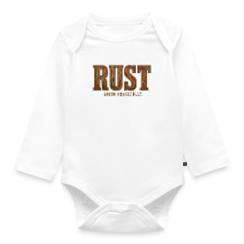 ROST – Anmutig altern | Ein lustiges Wortspiel mit starz - Baby Bio-Langarm-Body - Weiß - Vorne