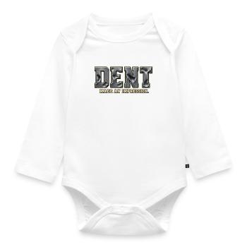 DENT – Make an Impression | Metallic pun - Organic Longsleeve Baby Bodysuit - white - Front