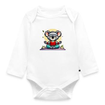 Süßer Koala beim Yoga - Baby Bio-Langarm-Body - Weiß - Vorne