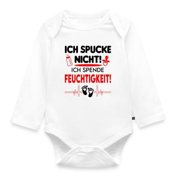 Ich spucke nicht, ich spende Feuchtigkeit Baby - Baby Bio-Langarm-Body - Weiß - Vorne