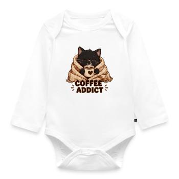 Katzen und Kaffee - Baby Bio-Langarm-Body - Weiß - Vorne