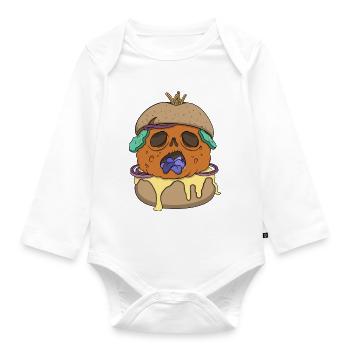 Burger - Grusel Fastfood - Baby Bio-Langarm-Body - Weiß - Vorne