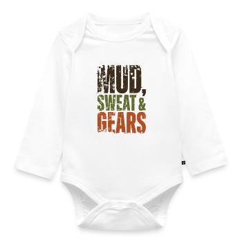 Mud Sweat Gears Gravel - Baby Bio-Langarm-Body - Weiß - Vorne