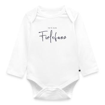 Hier & Heute Firlefanz – Humorvolle Typografie - Baby Bio-Langarm-Body - Weiß - Vorne