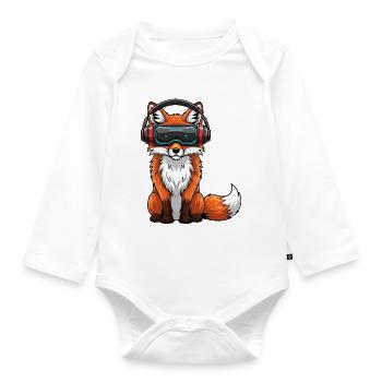 Fuchs VR Gamer Virtual Reality Comic Cool - Baby Bio-Langarm-Body - Weiß - Vorne