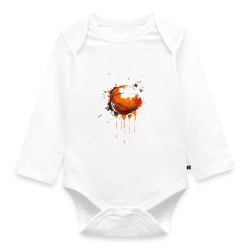 Basketball Im Blut - Baby Bio-Langarm-Body - Weiß - Vorne