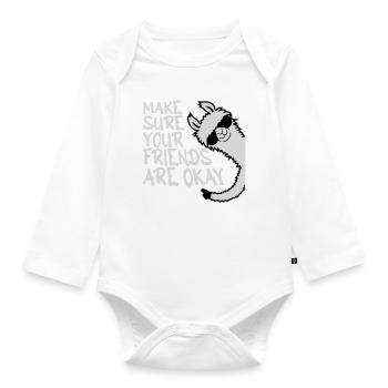 Make Sure Your Friends Are Okay Lama Sonnenbrille - Baby Bio-Langarm-Body - Weiß - Vorne