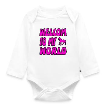 horses - Organic Longsleeve Baby Bodysuit - white - Front