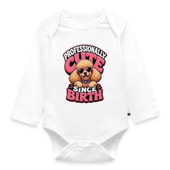 Pudel - Baby Bio-Langarm-Body - Weiß - Vorne