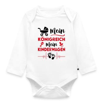 Kinderwagen König Oberhaupt Prinz Babysprüche - Baby Bio-Langarm-Body - Weiß - Vorne