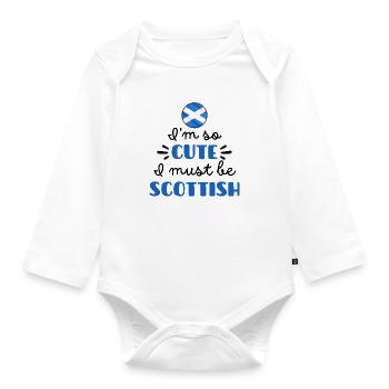 Ich bin so süß, ich muss Schotte sein – Baby & Kinder - Baby Bio-Langarm-Body - Weiß - Vorne