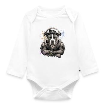 Biker Molosser - 065c - Baby Bio-Langarm-Body - Weiß - Vorne
