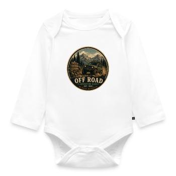 Off Road Vintage Adventure Graphic - Organic Longsleeve Baby Bodysuit - white - Front