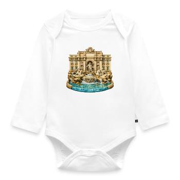 Trevi Fountain - Organic Longsleeve Baby Bodysuit - white - Front