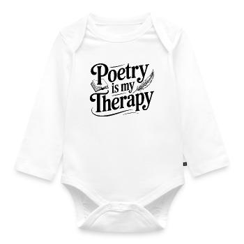 Poetry Is My Therapy - Organic Longsleeve Baby Bodysuit - white - Front