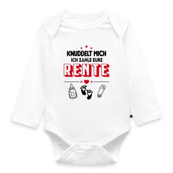 Ich zahle eure Rente Babysprüche Lustig - Baby Bio-Langarm-Body - Weiß - Vorne