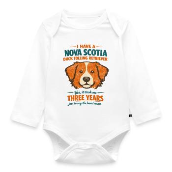 Retro Nova Scotia Duck Tolling Retriever Spruch - Baby Bio-Langarm-Body - Weiß - Vorne