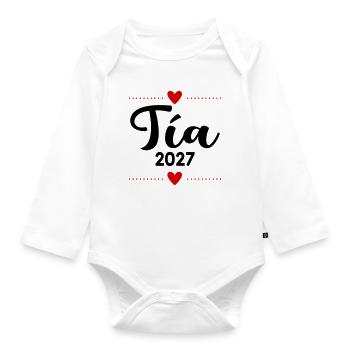 Spanische Tante 2027 - Baby Bio-Langarm-Body - Weiß - Vorne