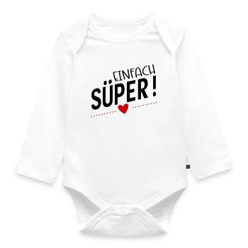 Süper - Baby Bio-Langarm-Body - Weiß - Vorne