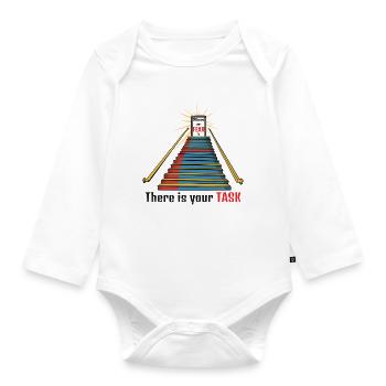 Where Your Fear Is. There Is Your Task - Baby Bio-Langarm-Body - Weiß - Vorne