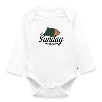 Lazy Sunday Book Club Vintage Aesthetic  - Baby Bio-Langarm-Body - Weiß - Vorne