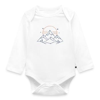Berglandschaft mit Sonne - Baby Bio-Langarm-Body - Weiß - Vorne