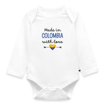 Fabriqué en Colombie avec amour – Vêtements pour bébé - Body Bébé bio manches longues - blanc - Devant