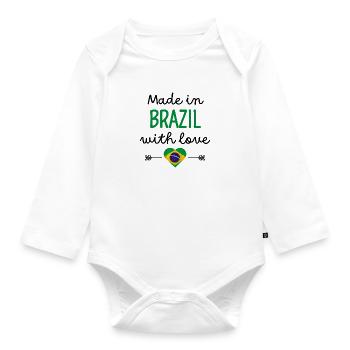 Made in Brazil with Love – Babykleidung - Baby Bio-Langarm-Body - Weiß - Vorne