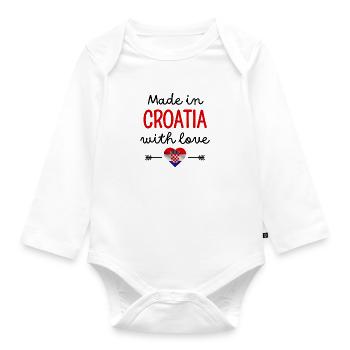 Made in Croatia with Love – Babykleidung - Baby Bio-Langarm-Body - Weiß - Vorne