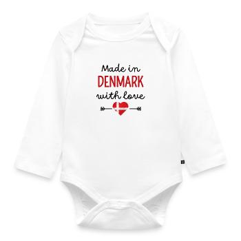 Made in Denmark with Love – Babykleidung - Baby Bio-Langarm-Body - Weiß - Vorne