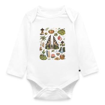 Bali | Tempel, Tropen & Fernweh - Baby Bio-Langarm-Body - Weiß - Vorne