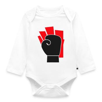 Pure fighting spirit - Organic Longsleeve Baby Bodysuit - white - Front