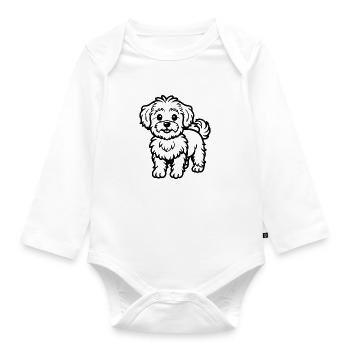 Maltipoo - Organic Longsleeve Baby Bodysuit - white - Front