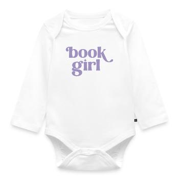 Book Girl - Baby Bio-Langarm-Body - Weiß - Vorne