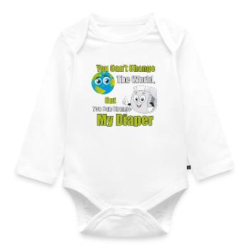 Du kannst die Welt nicht verändern, ändere meine Windel, Baby. - Baby Bio-Langarm-Body - Weiß - Vorne