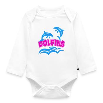 Delfin-Logo - Baby Bio-Langarm-Body - Weiß - Vorne