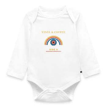 Vinyl & Coffee - Baby Bio-Langarm-Body - Weiß - Vorne
