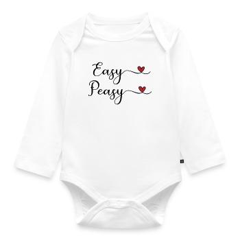 Easy Peasy Design mit Herz - Baby Bio-Langarm-Body - Weiß - Vorne