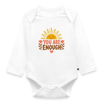 You Are Enough – Selbstwert Affirmation Sonne - Baby Bio-Langarm-Body - Weiß - Vorne