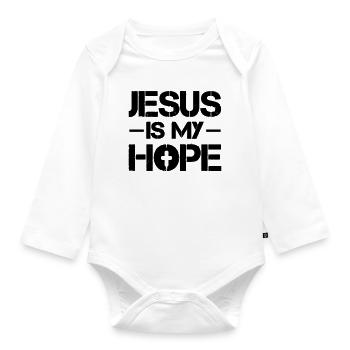 Jesus is my Hope - Baby Bio-Langarm-Body - Weiß - Vorne
