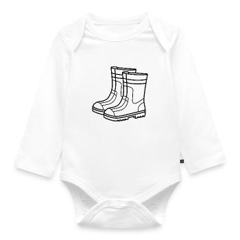 Rain boots - Organic Longsleeve Baby Bodysuit - white - Front