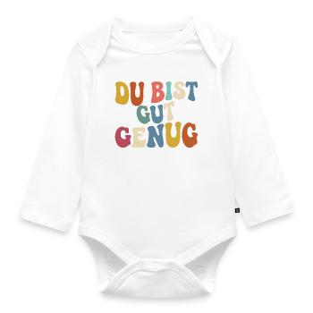 Du Bist Gut Genug Meme Quote Retro Groovy - Baby Bio-Langarm-Body - Weiß - Vorne